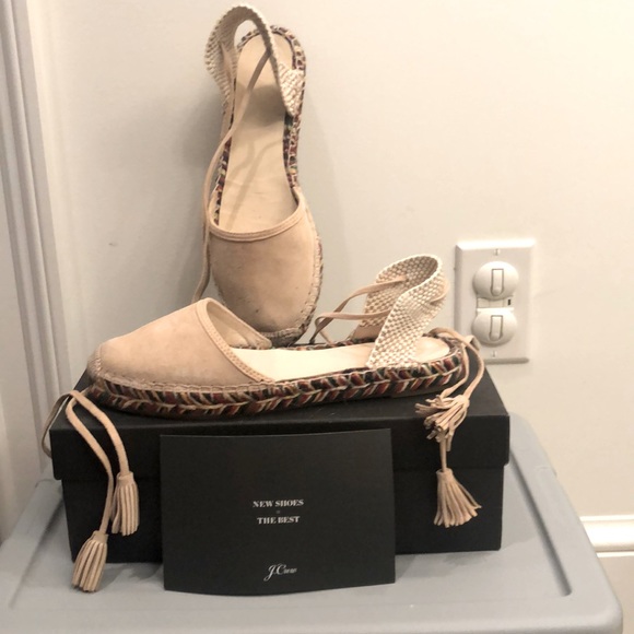 J crew flat espadrilles with ankle tie 8 - Picture 1 of 2